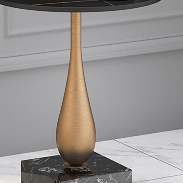 Contemporary Stone Top End Table 23.62" Tall Pedestal Side Table