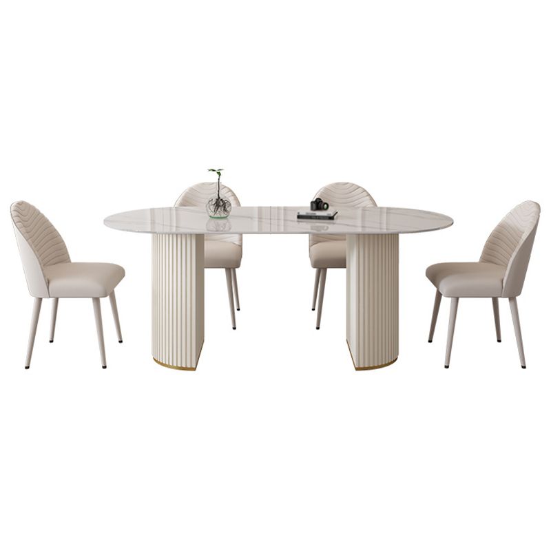 Stone Top Dining Table Traditional Luxury Table with Sled Base in White Clearhalo ' dining_table' 'Dining Tables & Seating' 'Dining Tables' 'furn' 'furn_dining_table' 'Furniture' 'furniture_dining_table' 'Kitchen & Dining Furniture' 'kitchen&dining_furn' 'kitchen' 'kitchen_dining_table' 1200x1200_5b7c13d5-e3b7-4cec-a3d3-ca5dd7b1f916