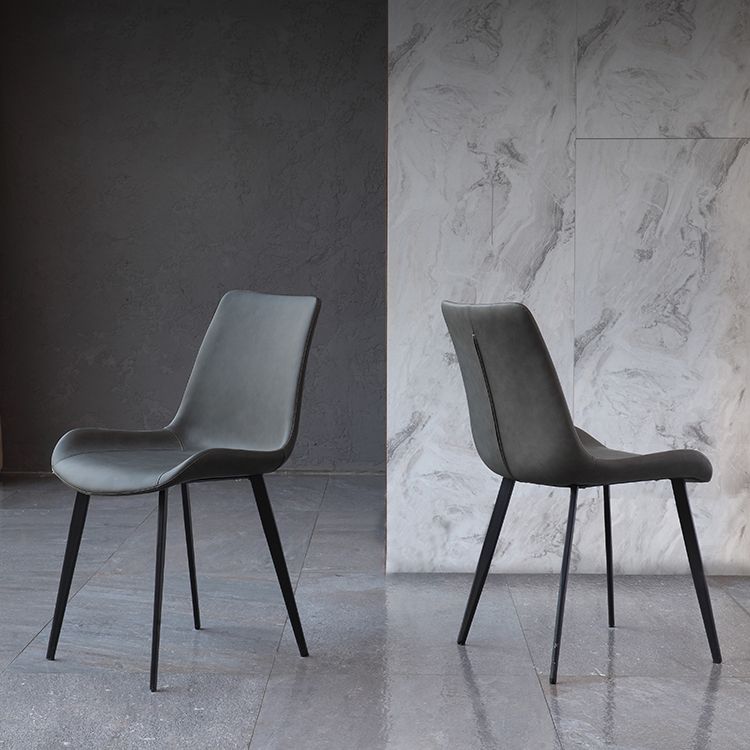 Contemporary Restaurant Leather Side Chair Matte Finish Parsons Dining Chairs Clearhalo ' kitchen&dining_furn' 'Dining Chairs' 'Dining Tables & Seating' 'dining_chair' 'furn' 'furn_dining_chair' 'Furniture' 'furniture_dining_chair' 'Kitchen & Dining Furniture' 'kitchen' 1200x1200_5b7c99f8-8b66-4aad-a425-557ec7267954