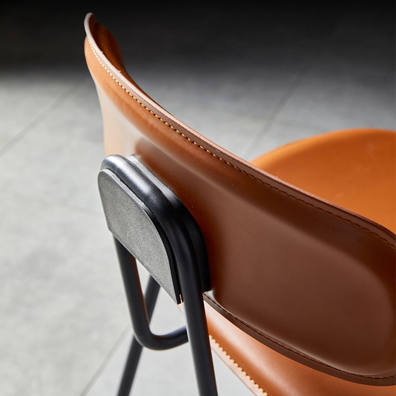 Nordic Style Leather Seat Backrest Bar Chair Front Desk High Chair Clearhalo 'Bar Furniture' 'Bar Stools' 'bar_stools' 'furn' 'furn_bar_stools' 'Furniture' 'Kitchen & Dining Furniture' 1200x1200_5b7cde43-dd2e-4944-ad3d-3c3675bb293a