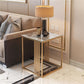Contemporary Glam Marble Top Side Accent Table Metal Frame End Table