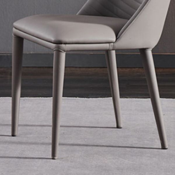 Contemporary Style Armless Solid Back Chair Leather Dining Side Chair Clearhalo 'Dining Chairs' 'Dining Tables & Seating' 'dining_chair' 'furn' 'furn_dining_chair' 'Furniture' 'furniture_dining_chair' 'Kitchen & Dining Furniture' 1200x1200_5b7ebbed-1825-4ad9-8a15-8a55135088d5