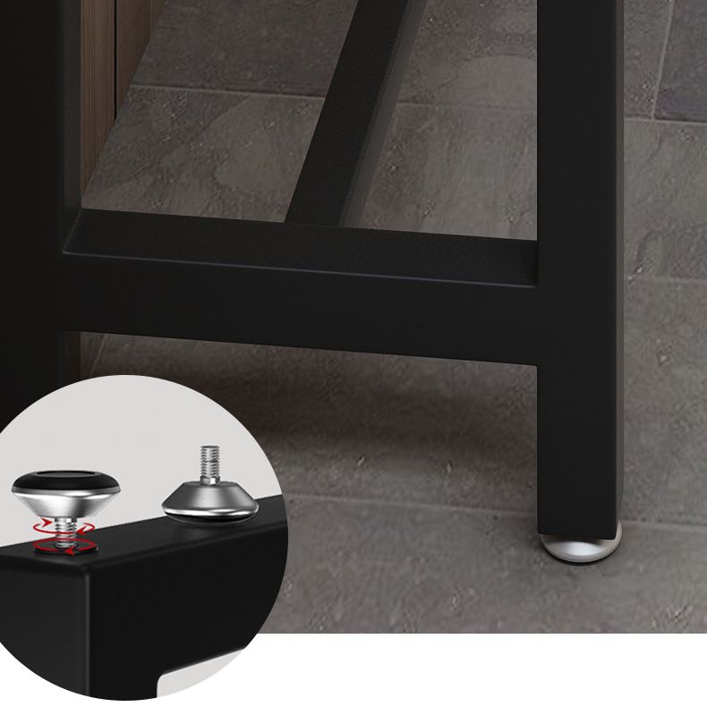 Bruine rechthoekige balktafel Hedendaagse staaftafel met schroefbasis