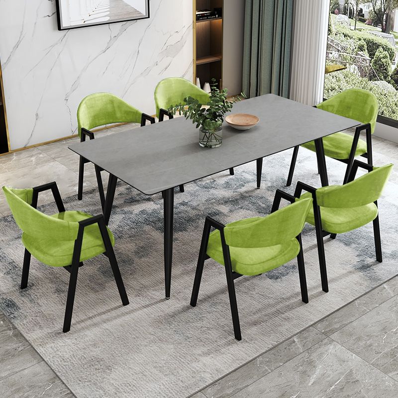 Contemporary Style Sintered Stone Rectangle Dining Table 4 Legs Table for Home Clearhalo ' dining_table' 'Dining Tables & Seating' 'Dining Tables' 'furn' 'furn_dining_table' 'Furniture' 'furniture_dining_table' 'Kitchen & Dining Furniture' 'kitchen&dining_furn' 'kitchen' 'kitchen_dining_table' 1200x1200_5b80237a-f36f-4216-92f2-79d5bf0e463f