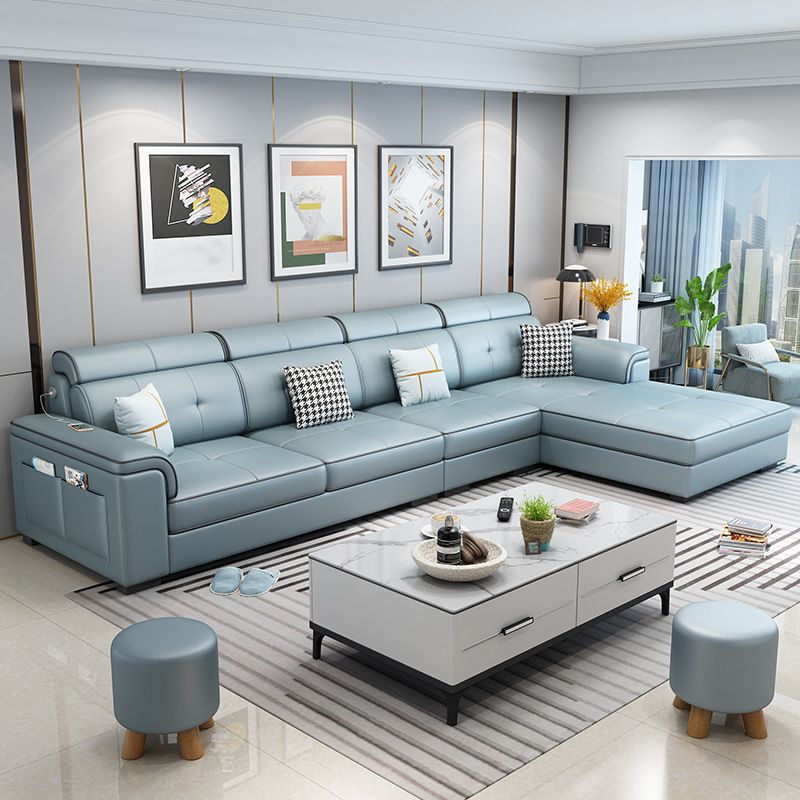 L-shape Sofa Faux Leather/Linen Sectionals with Reversible Chaise and Storage Clearhalo 'furn' 'furn_sectionals' 'Furniture' 'furniture_sectionals' 'Living Room Furniture' 'Sectionals' 1200x1200_5b8299ee-82cb-4d1b-a3d0-10f8a5714d9c