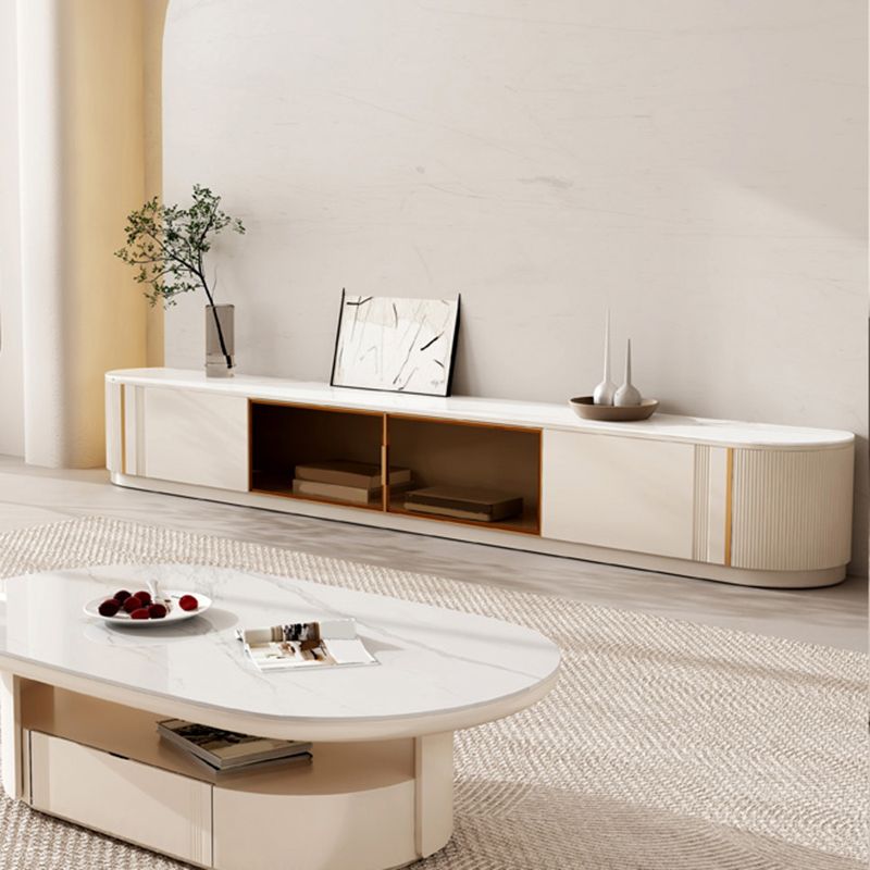 Stone Media Console TV Stand Modern Media Console for Living Room Clearhalo 'furn' 'furn_tv_stands_entertainment_centers' 'Furniture' 'Living Room Furniture' 'TV Stands & Entertainment Centers' 'TV Stands & Media Storage Furniture' 'tv_stands_entertainment_centers' 1200x1200_5b834e68-cbbc-40da-8d88-d3c40a81550e