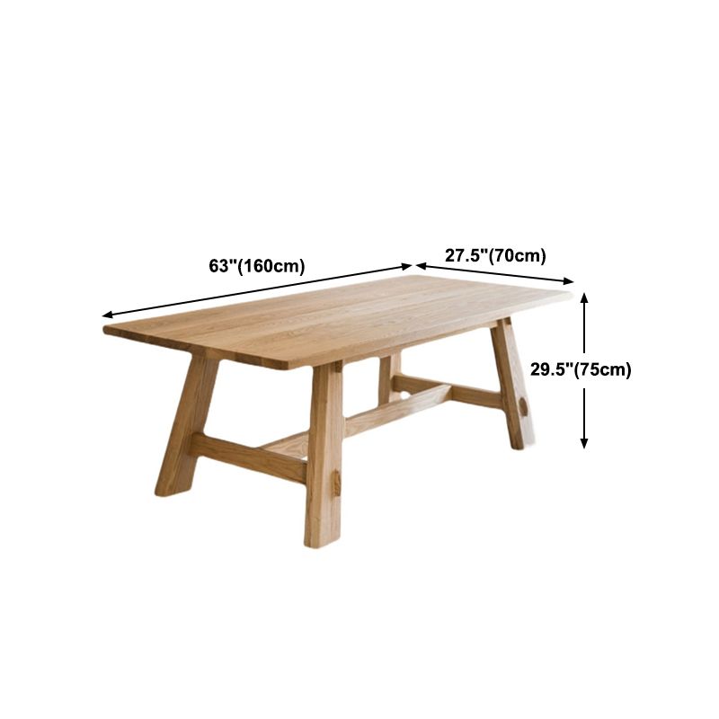 Mesa moderna de madera de pino para mesa de cocina rectangular de restaurantes con base de caballete