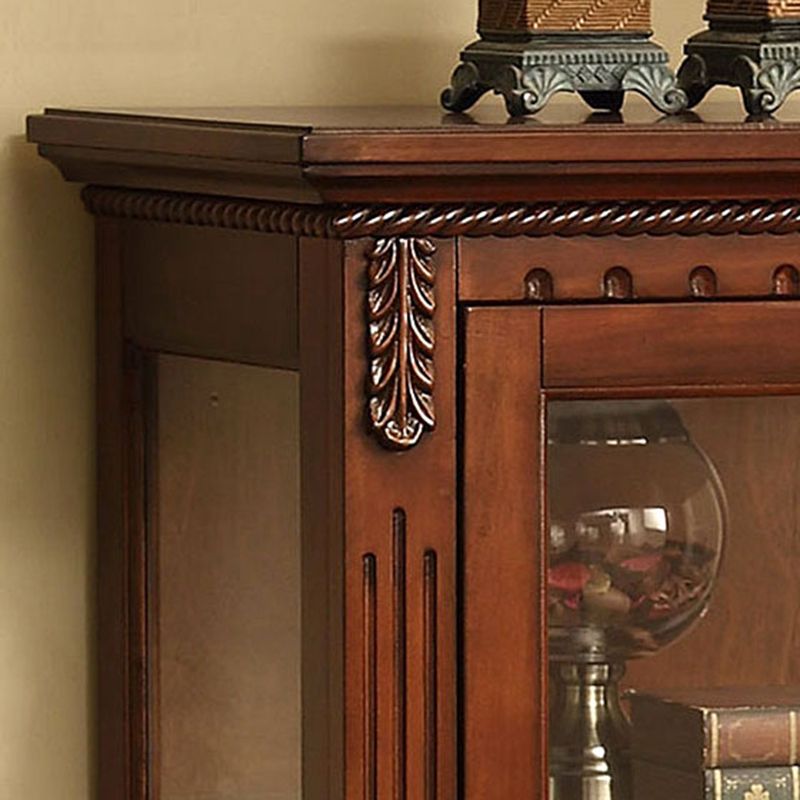 Square Side Cabinet Mid-Century Modern Accent Cabinet with Brown