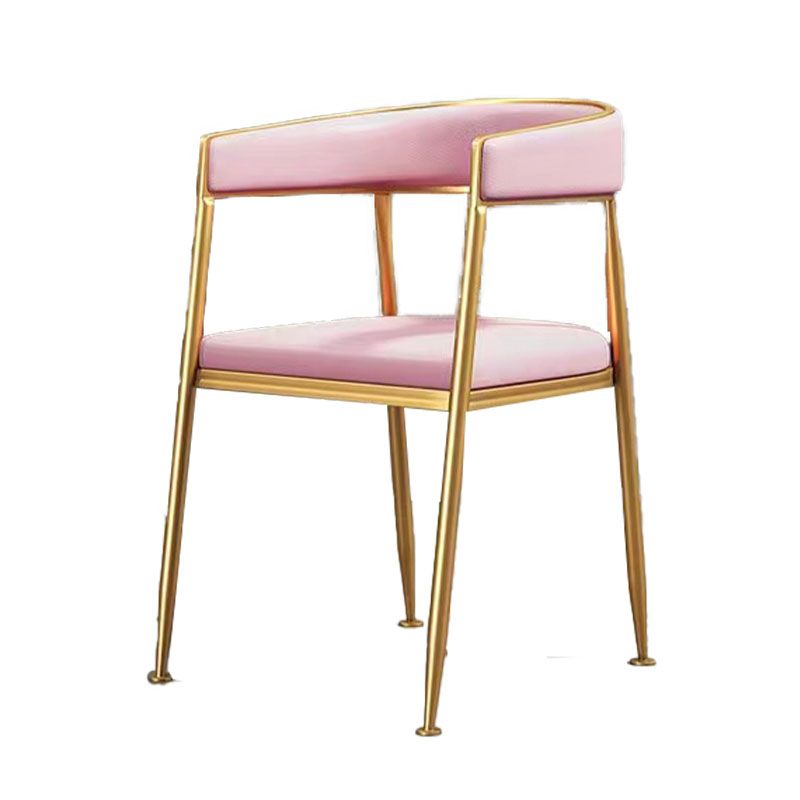 Glam Metal Arm Dining Chair Upholstered Dining Side Chair for Restaurant Use Clearhalo ' kitchen&dining_furn' 'Dining Chairs' 'Dining Tables & Seating' 'dining_chair' 'furn' 'furn_dining_chair' 'Furniture' 'furniture_dining_chair' 'Kitchen & Dining Furniture' 'kitchen' 1200x1200_5b865ea2-0dad-4cf9-8ecd-bb50ec737a13