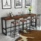 Table à hauteur de bar en bois Table de bistro de style industriel avec base en métal