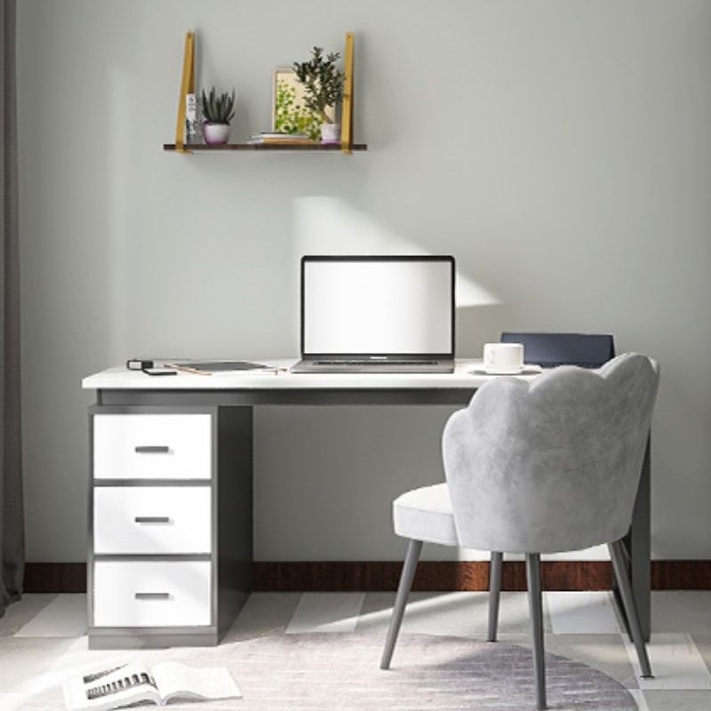 Contemporary White Office Desk Rectangular Writing Desk for Bedroom Clearhalo 'furn' 'furn_office_desk' 'Furniture' 'Office Desks' 'Office Furniture' 'office_desk' 1200x1200_5b875700-bcc1-4cae-9314-eca419e2d2b6