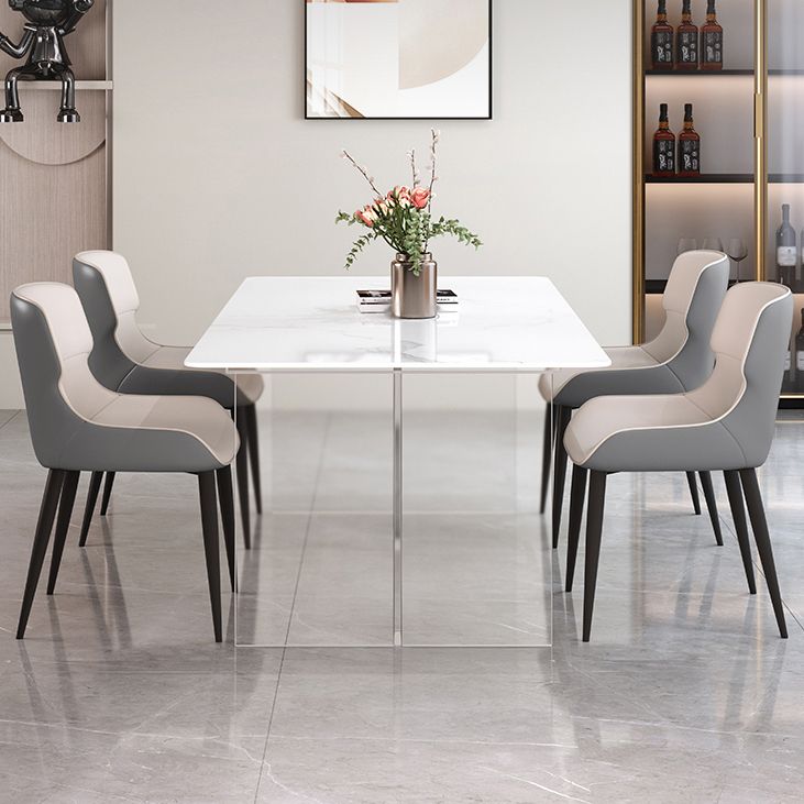 Designer Style 1/3/4/5 Pieces Dining Set Sintered Stone Dining Table with Leather Chairs Clearhalo 'Dining Room Sets' 'Dining Tables & Seating' 'dining_room_set' 'furn' 'furn_dining_room_set' 'Furniture' 'furniture_dining_room_set' 'Kitchen & Dining Furniture' 1200x1200_5b87e1ab-91e2-4a63-b7cf-8a3891a00e1c