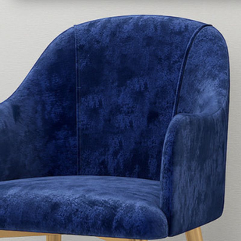 Parsons Upholstered Arm Chair Glam Gold Metal Legs Dining Chair