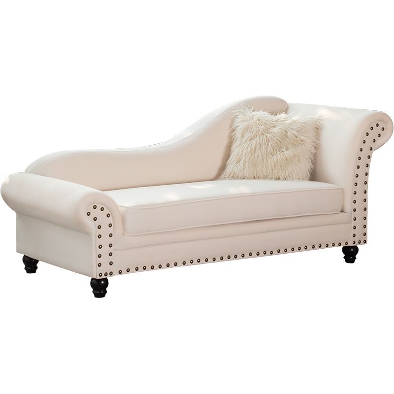 Chaise longue moderna da salotto con braccioli arrotolati e imbottita