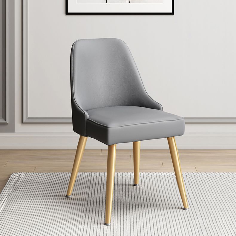 Scandinavische gestoffeerde armloze eetkamerstoelen stoere rugstoel