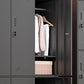 Black Metal Wardrobe Cabinet Contemporary Hinged Wardrobe Armoire Clearhalo 'Armoires & Wardrobes' 'armoires_wardrobes' 'Bedroom Furniture' 'furn' 'furn_armoires_wardrobes' 'Furniture' 1200x1200_5b8d0943-f9fa-4564-b072-1f5e7c7135fa