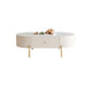 2 Legs Single Coffee Table Glam Oval Coffee Table with Drawer Clearhalo 'Coffee & Accent Tables' 'Coffee Tables' 'coffee_tables' 'furn' 'furn_coffee_tables' 'Furniture' 'Living Room Furniture' 1200x1200_5b8d2fcb-40c1-47b6-9acc-f7e352992d81