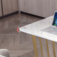 White Glam Office Desk Marble Home Writing Desk met metalen benen