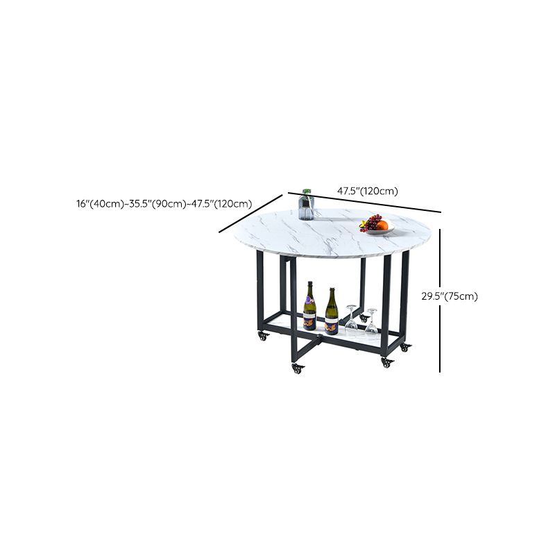 Extendable Dining Table Round Dining Table for Kitchen Dining Room Clearhalo 'Dining Tables & Seating' 'Dining Tables' 'dining_table' 'furn' 'furn_dining_table' 'Furniture' 'Kitchen & Dining Furniture' 1200x1200_5b8deaa3-1720-4608-8656-46fee610777e