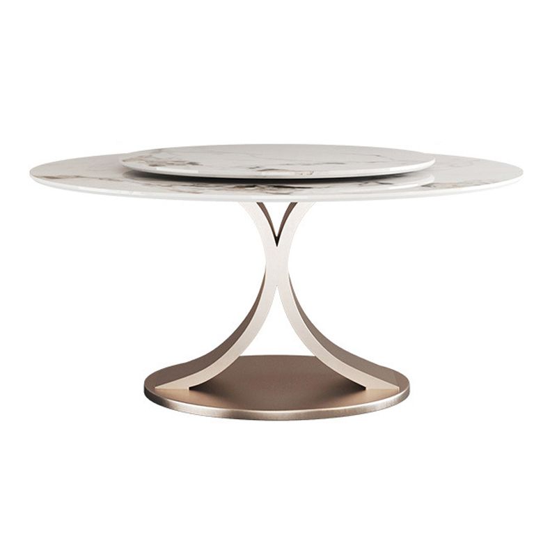 Modern 1/4/7 Pieces Dining Table Set with Sintered Stone Top Stainless Steel Dinette Set Clearhalo 'Dining Room Sets' 'Dining Tables & Seating' 'dining_room_set' 'furn' 'furn_dining_room_set' 'Furniture' 'furniture_dining_room_set' 'Kitchen & Dining Furniture' 'kitchen&dining_furn' 'kitchen' 1200x1200_5b8eb1be-ea6f-4451-a003-4a9bc39584cd