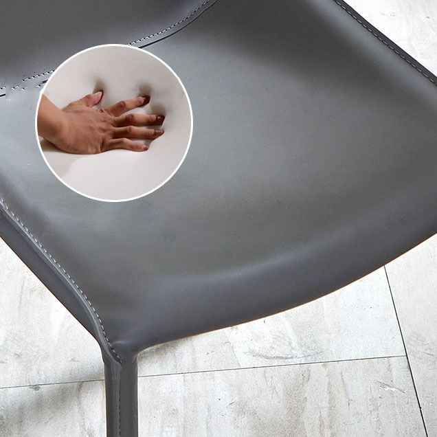 Dining Room Leather Modern Indoor-Outdoor Chair Armless Solid Back Chair Clearhalo ' kitchen&dining_furn' 'Dining Chairs' 'Dining Tables & Seating' 'dining_chair' 'furn' 'furn_dining_chair' 'Furniture' 'furniture_dining_chair' 'Kitchen & Dining Furniture' 'kitchen' 1200x1200_5b8eb724-13db-41d4-9d73-78094a9c68a0