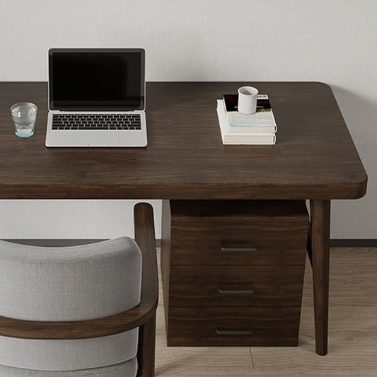 Office in legno in stile contemporaneo da ufficio rettangolare task desk in marrone scuro