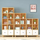 2-Drawer Solid Wood Accent Chest Natural Modern Cabinet with Shelves