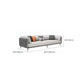 Minimalist Pillow Top Arm Sofa Gray Leather Loose Back Cushions Sofa