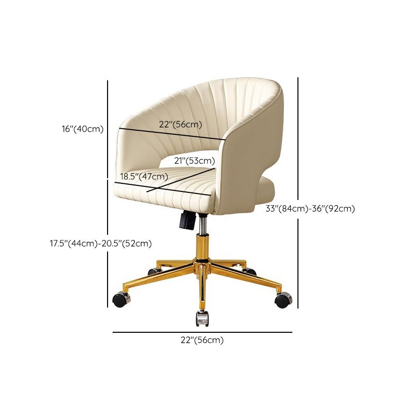 White Modern Swivel Chair Adjustable Seat Height Office Chair with Wheels Clearhalo 'furn' 'furn_office_chair' 'Furniture' 'Office Chairs' 'Office Furniture' 'office_chair' 1200x1200_5b936d35-74ef-47a2-8e81-43db993f1c79