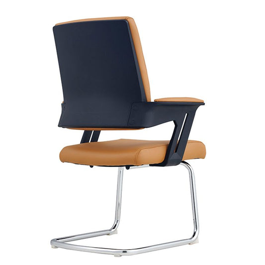 現代のホイールオフィスチェアレザーオレンジタスクハイバックチェア