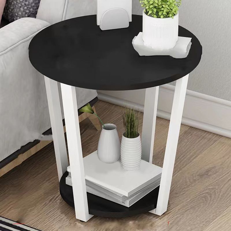 22,4 "tavolo da gambe in acciaio alto 4 gambe rotonde tavolo da estremità in legno con scaffale