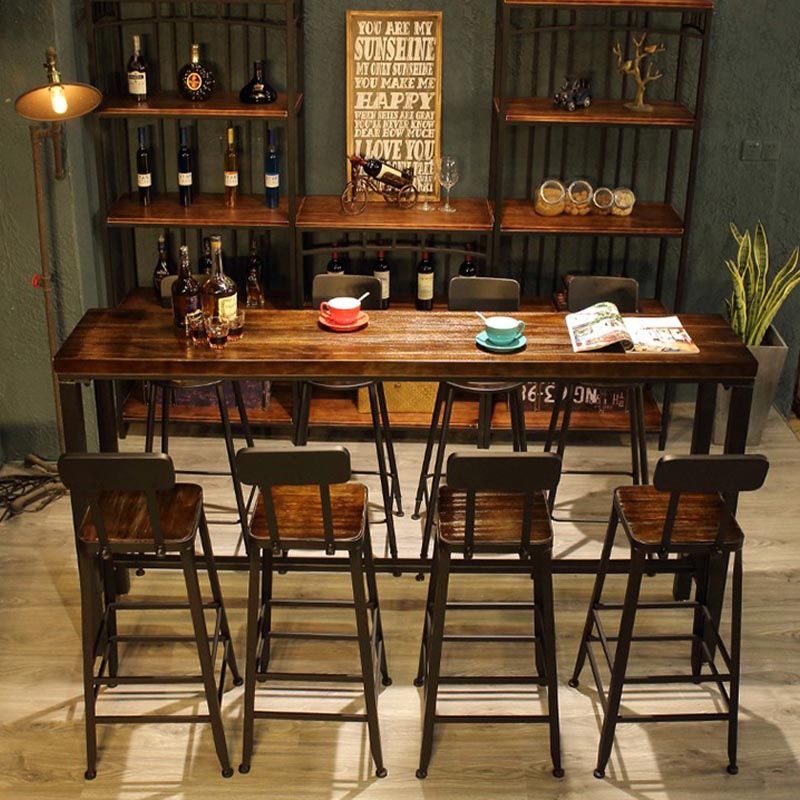 Table de bar supérieur en bois en pin