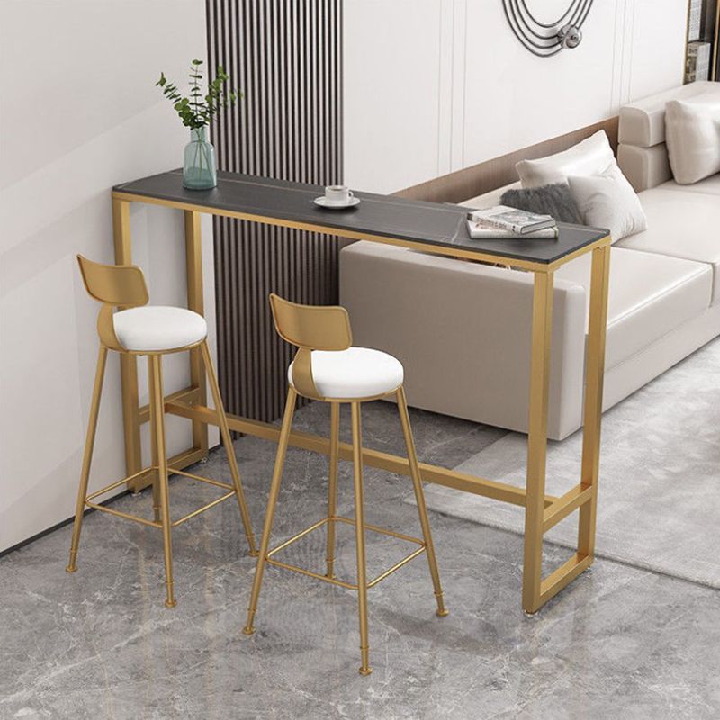 Contemporary Bar Table 42-inch Height Stone Top Bistro Table with Pedal Clearhalo 'Bar Furniture' 'Bar Tables' 'bar_tables' 'furn' 'furn_bar_tables' 'Furniture' 'Kitchen & Dining Furniture' 1200x1200_5b94d5e3-464c-4e75-8c64-9092ffc9b10e