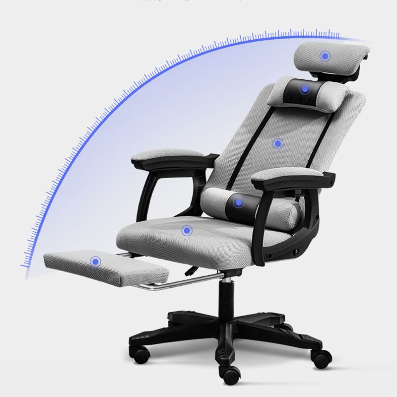 Black Nylon Frame Modern Computer Desk Chair with Wheels High Back Task Chair with Arms Clearhalo 'Furniture' 'furniture_office_chair' 'Office Chairs' 'Office Furniture' 'office_chair' 1200x1200_5b95adc8-7567-49aa-9f52-5aa803642283