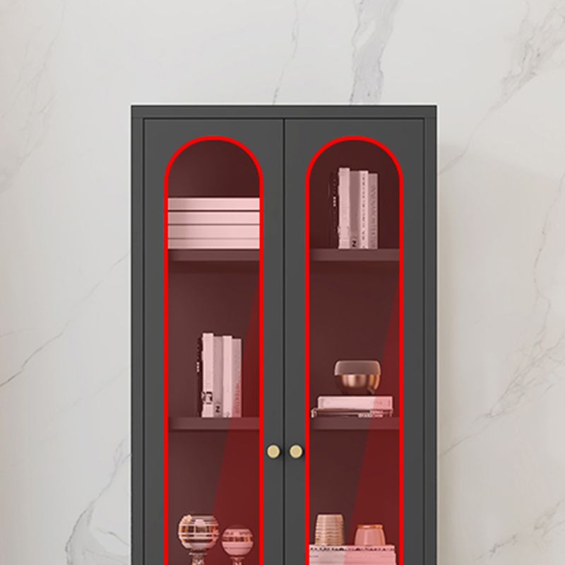 Visualizzazione in acciaio inossidabile mobile moderno con porte di vetro