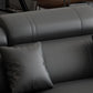 Scandinavian Dark Gray Stationary Square Arm Slipcovered Sofa