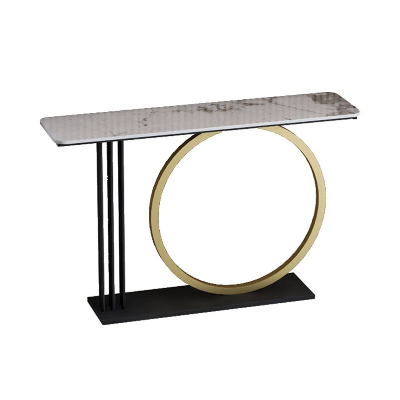 Mesa de sofá de consola de rectángulo glamoroso con soporte de hierro para Hall