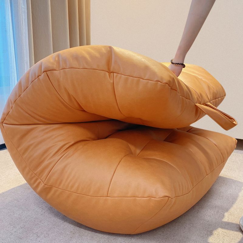 Skandinavische getuftete Single -Sofa 29,5 "W Faux Ledersofa mit Fußstütze