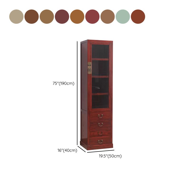 74.8" Tall 4 -drawer Accent Cabinet Solid Wood Glass Paned Chest Clearhalo 'Cabinets & Chests' 'cabinets_chests' 'furn' 'furn_cabinets_chests' 'Furniture' 'Living Room Furniture' 1200x1200_5b998deb-05db-4c92-96a9-9650478b7fcc