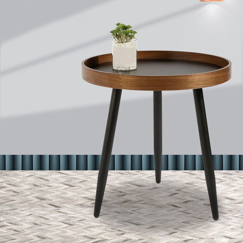 Scandinavian Sofa Side Accent Table Wooden Round Side End Table