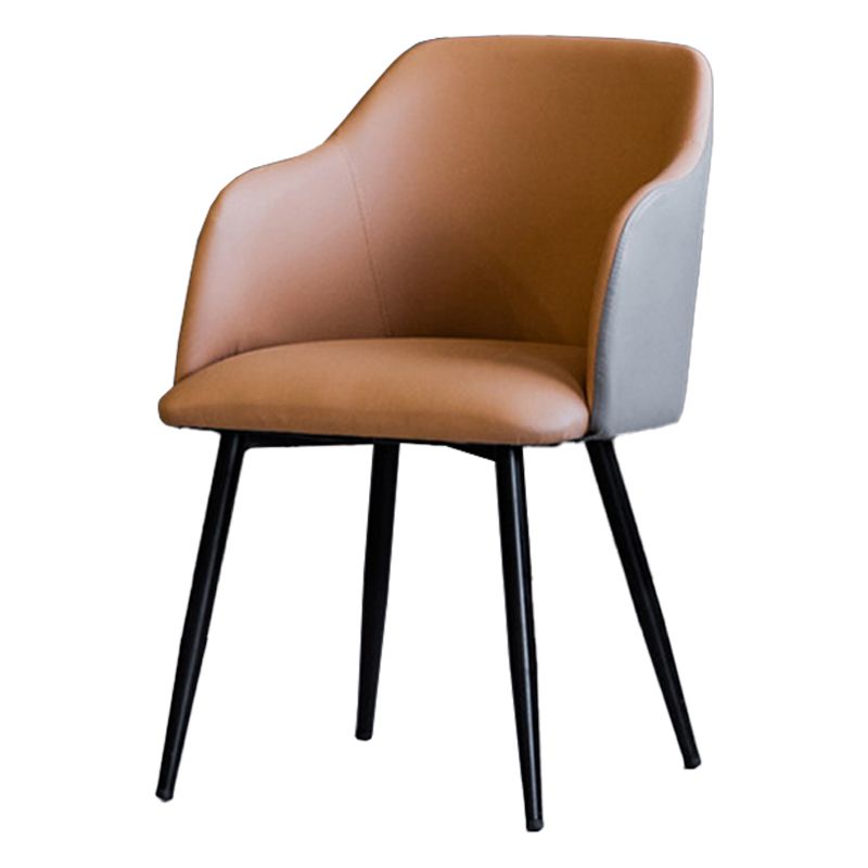 Scandinavian Home Arm Chair Parsons Back Upholstered Metal Dining Room Chair Clearhalo ' kitchen&dining_furn' 'Dining Chairs' 'Dining Tables & Seating' 'dining_chair' 'furn' 'furn_dining_chair' 'Furniture' 'furniture_dining_chair' 'Kitchen & Dining Furniture' 'kitchen' 1200x1200_5b9abd85-a800-48f9-bc0c-65b8fb339a43