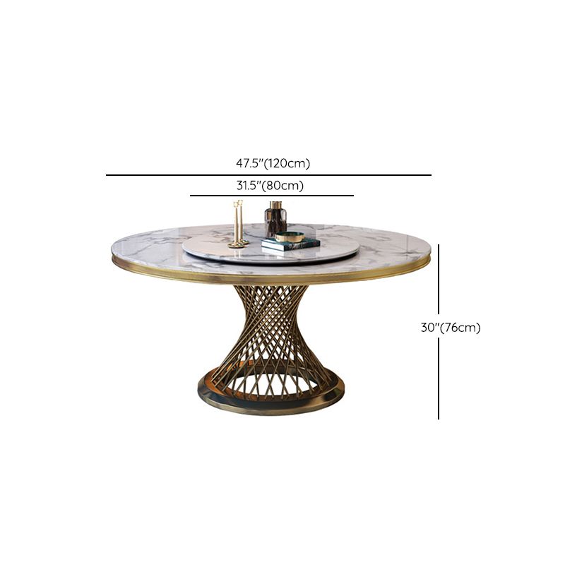 Modern Round Dining Table Steel Base Pedestal Table for Home Kitchen Clearhalo 'Dining Tables & Seating' 'Dining Tables' 'dining_table' 'furn' 'furn_dining_table' 'Furniture' 'Kitchen & Dining Furniture' 1200x1200_5b9bb9f0-eca2-482e-bf73-0f5670a062a0