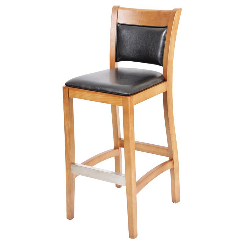 Modern Style Solid Wood Bar Stool with Footrest Bar Lounge Bar Stool 30 Inches Clearhalo 'Bar Furniture' 'Bar Stools' 'bar_stools' 'furn' 'furn_bar_stools' 'furniture_bar_stools' 'Kitchen & Dining Furniture' 'kitchen&dining_furn' 'kitchen' 'kitchen_furn' Furniture' 1200x1200_5b9c0fd9-381b-4cce-a963-7ef9a8516f49
