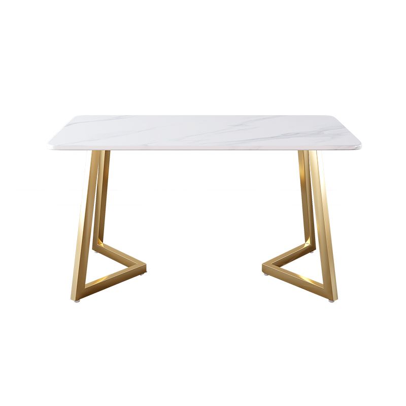 Glam Iron Dinette Set 1/2/5 Pieces Rectangle White Sintered Stone Top Dining Table Set Clearhalo 'Dining Room Sets' 'Dining Tables & Seating' 'dining_room_set' 'furn' 'furn_dining_room_set' 'Furniture' 'furniture_dining_room_set' 'Kitchen & Dining Furniture' 1200x1200_5b9d2c53-8fe8-40fb-871c-0fe584acbb3c