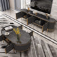 Glam Marble TV Stand Console Enclosed Storage TV Media Stand for Living Room