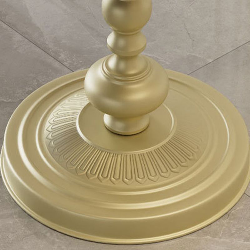 Modern Slate Round Side End Table Metal Pedestal Sofa Side Table