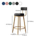 Nordic Armless Backrest Counter Stool Iron Dessert Shop Bar Stool with Cushion and Pedal Clearhalo 'Bar Furniture' 'Bar Stools' 'bar_stools' 'furn' 'furn_bar_stools' 'Furniture' 'furniture_bar_stools' 'Kitchen & Dining Furniture' 1200x1200_5ba24e38-d4af-40d1-b1a3-87d3fc1004c8