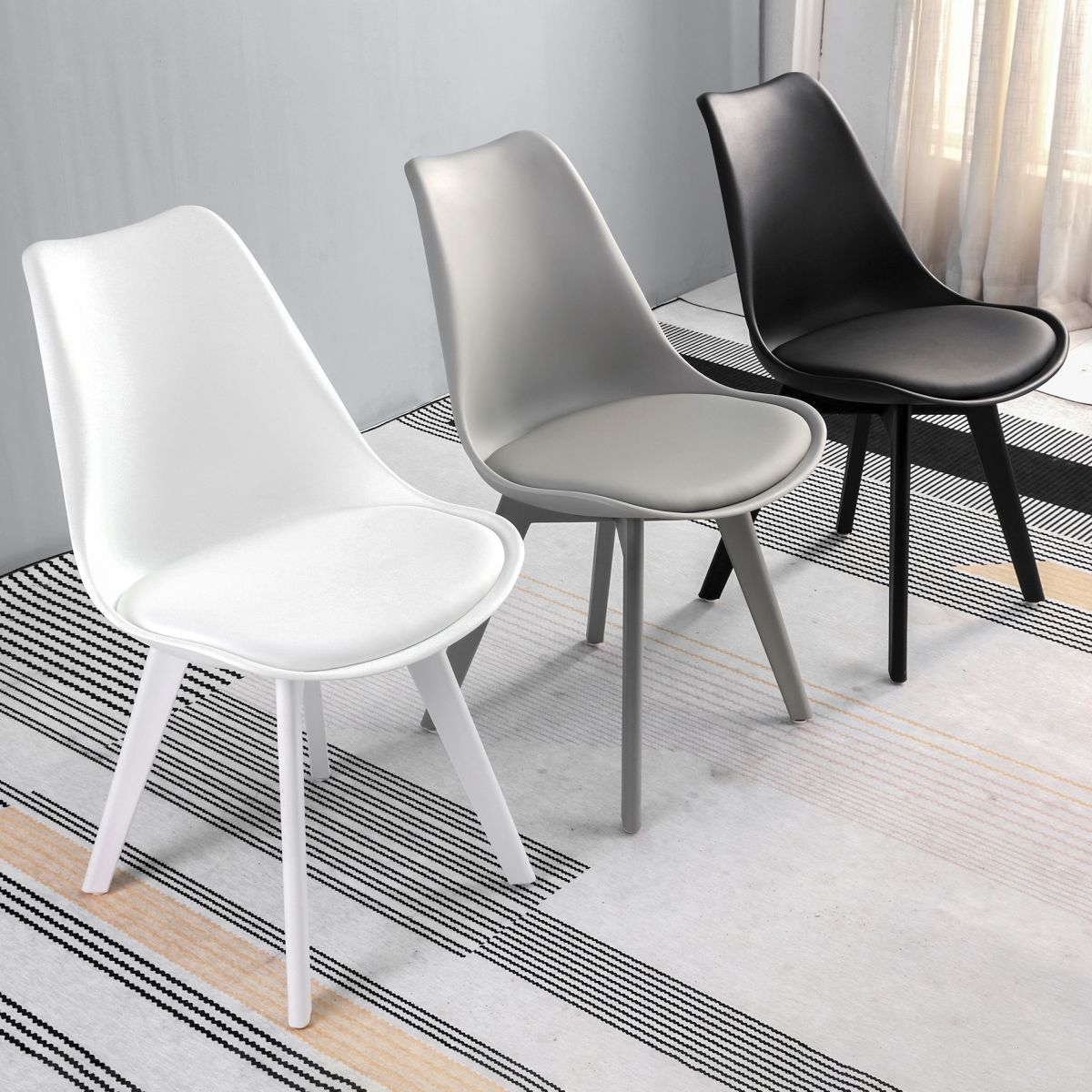 Glam Style Plastic Dining Armless Chair Upholstered Solid Back Side Chairs for Home Use Clearhalo ' kitchen&dining_furn' 'Dining Chairs' 'Dining Tables & Seating' 'dining_chair' 'Furniture' 'furniture_dining_chair' 'Kitchen & Dining Furniture' 'kitchen' 1200x1200_5ba28252-e1ad-4f58-ba13-948ba44ff762