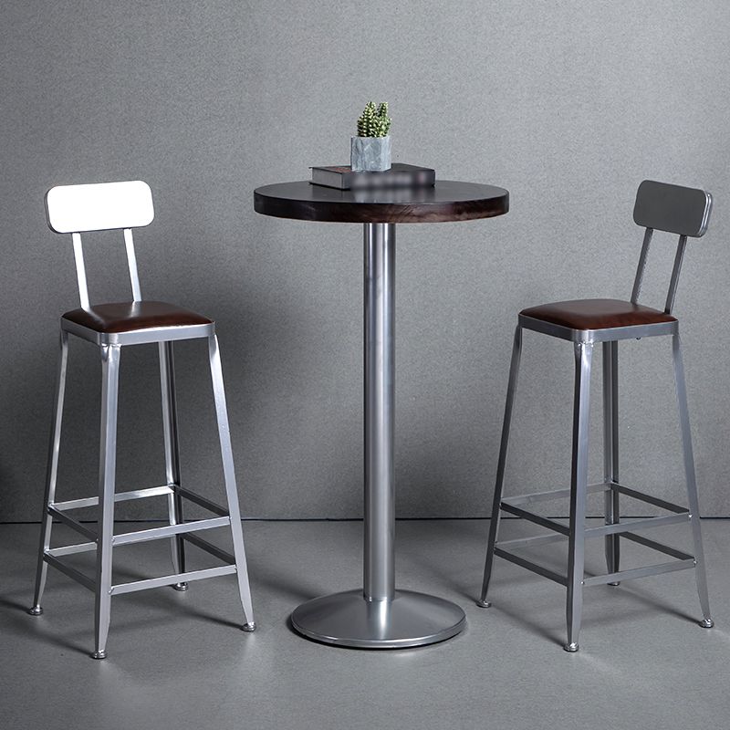 Modern Armless Counter Stool Iron Restaurant Bar Stool with Leather Cushion and Pedal Clearhalo 'Bar Furniture' 'Bar Stools' 'bar_stools' 'furn' 'furn_bar_stools' 'furniture_bar_stools' 'Kitchen & Dining Furniture' 'kitchen&dining_furn' 'kitchen' 'kitchen_furn' Furniture' 1200x1200_5ba29ee0-579e-4024-ae2c-6a95a75e0a2f
