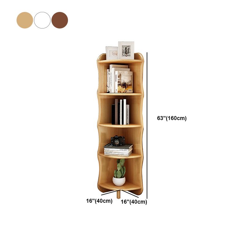 Rubber-Wood Bookshelf Closed Back Bedroom Modern Bookshelf 16" W X 63" H